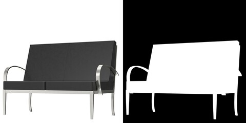 3D rendering illustration of an armchair