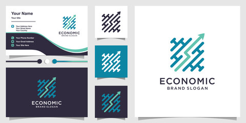 Economic logo with creative abstract element design Premium Vector