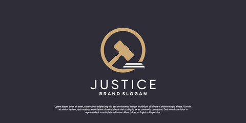 Law logo for justice, lawyer, law firm company or person Premium Vector