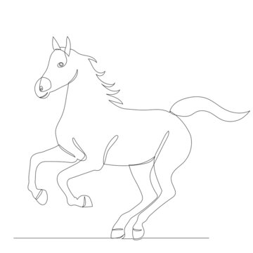 running horse continuous line drawing