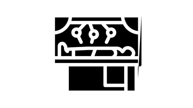 robot doing surgery operation animated line icon robot doing surgery operation sign. isolated on white background