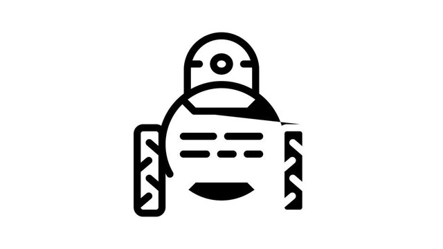 child robot animated line icon child robot sign. isolated on white background