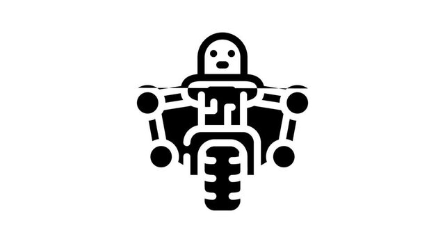 moto robot transport animated line icon moto robot transport sign. isolated on white background