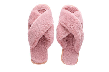 Home female slippers on a white isolated background.