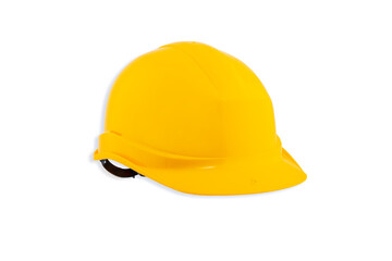Fototapeta premium Yellow hard hat in white background