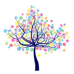 Abstract tree with colored circles