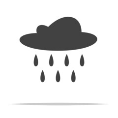 Cloud with rain icon vector isolated