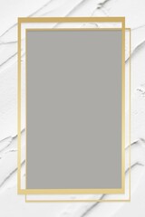 Gold frame vector on white textured background