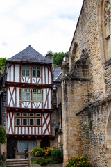 Morlaix. Maison à colombages dans le centre historique de la ville. Finistère. Bretagne	
