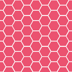 Seamless pattern with pink and white honeycomb