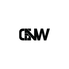 gnw letter initial monogram logo design