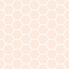 Seamless pattern with pink and white honeycomb