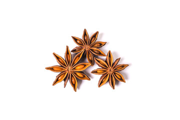 Stars anise isolated on white background