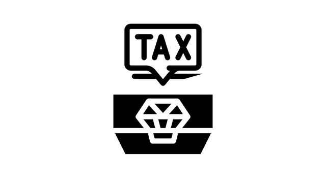 jewelry tax animated line icon jewelry tax sign. isolated on white background