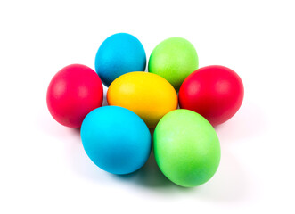 colorful  easter eggs isolated on a white background 
