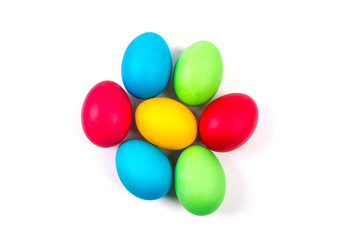 Fototapeta na wymiar colorful easter eggs isolated on a white background 