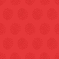 Seamless pattern with red dotted circles.