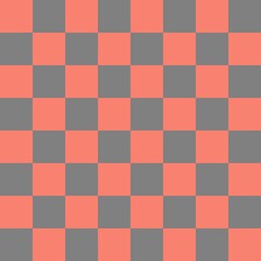 Checkerboard 8 by 8. Grey and Salmon colors of checkerboard. Chessboard, checkerboard texture. Squares pattern. Background.