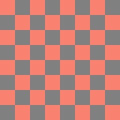 Checkerboard 8 by 8. Grey and Salmon colors of checkerboard. Chessboard, checkerboard texture. Squares pattern. Background.