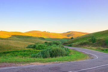 The road in the foothills of Altai