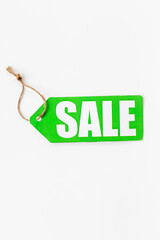 Discount shopping day - sale or price tag label top view
