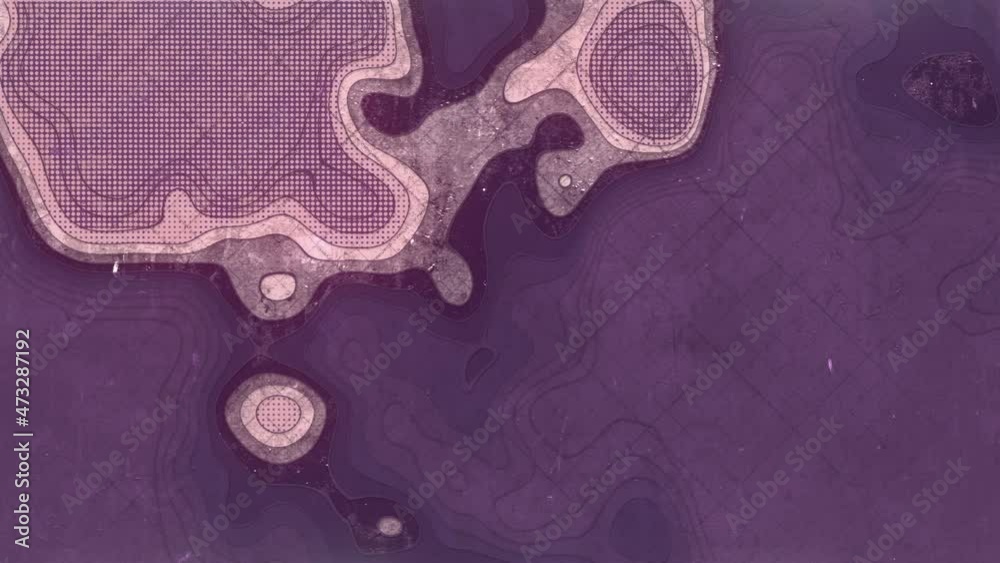 Aufkleber 3D render abstract topographic background on old worn surface loop animation HD