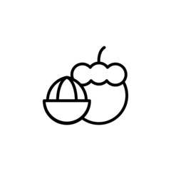 mangosteen vector icon. fruit icon outline style. perfect use for icon, logo, illustration, website, and more. icon design line style