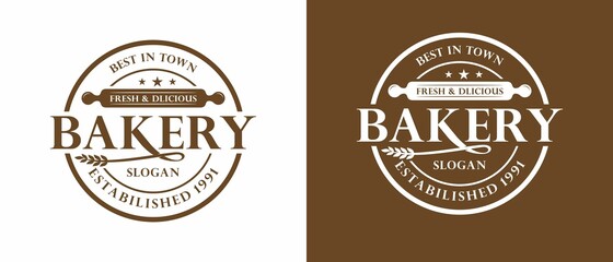 Vintage Retro Bakery Logo Badges And Labels Stock Vector