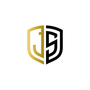 js shield logo design vector icon