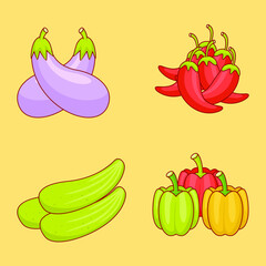 set of vegetables vector illustration