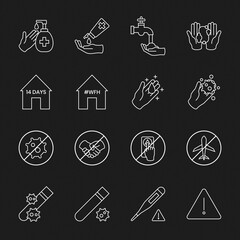 Medical and healthcare covid 19 icon set element vector