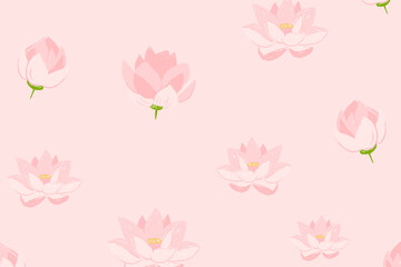 Pink lotus floral pattern vector background