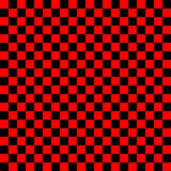 Two color checkerboard. Black and Red colors of checkerboard. Chessboard, checkerboard texture. Squares pattern. Background.