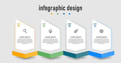 Business infographic design elements flowchart steps