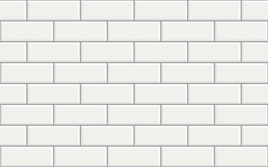 Fototapeta premium Smooth white tile texture - realistic background. Seamless patterns. Vector illustration.