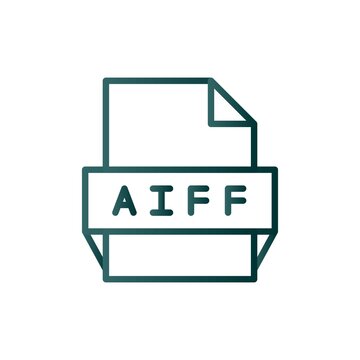 Aiff Line Gradient Vector Icon Design