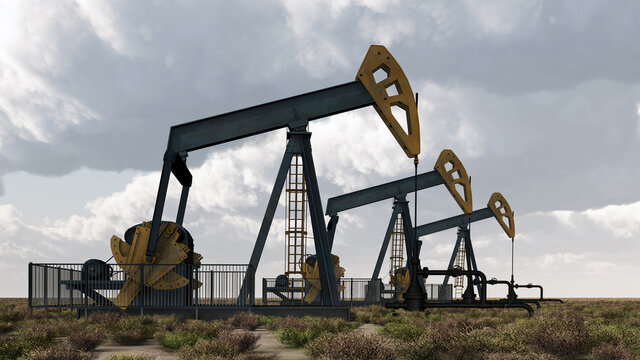 Ölpumpen in einer Landschaft