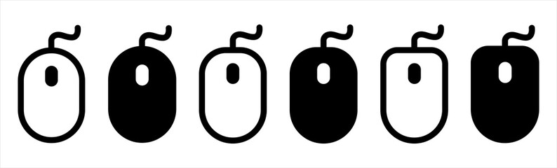 Computer Mouse Icons set. Computer mouse vector icon, cursor symbol. Simple, flat design for web or mobile app.
