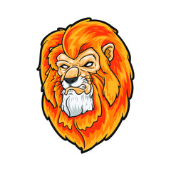 Lion head cartoon mascot