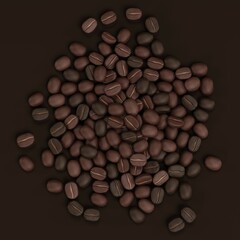 Realistic 3D Render of Coffee Beans