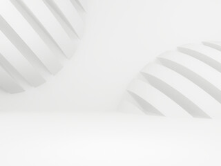 3D abstract white background. Geometric wall.