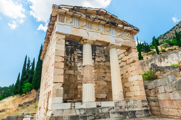  Ruins of an ancient greek temple at Delphi, Greece