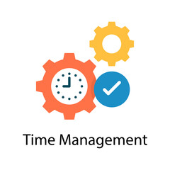 Time Management vector Flat Icon Design illustration. Web And Mobile Application Symbol on White background EPS 10 File