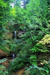 Fototapeta na wymiar Austria-view of the waterfall in Lutzenreute
