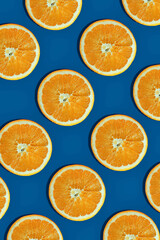 ripped orange on a blue background