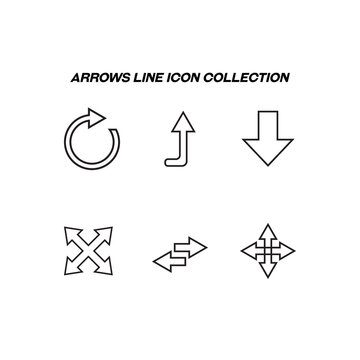 Sign and symbols. Collection of modern high quality arrow line icons. Editable stroke. Premiul linear symbols of round and double arrows