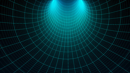 Data tunnel abstract vector background. Transmission of digital information as a binary signal