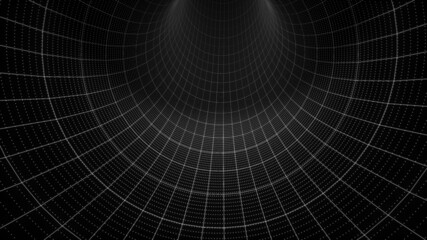 Data tunnel abstract background. Transmission of digital information as a binary signal
