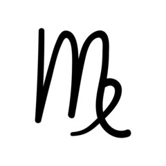 Virgo zodiac sign. Astrological black symbol icon