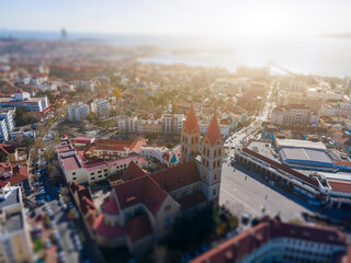 Obraz premium Aerial photography China Qingdao city architecture skyline